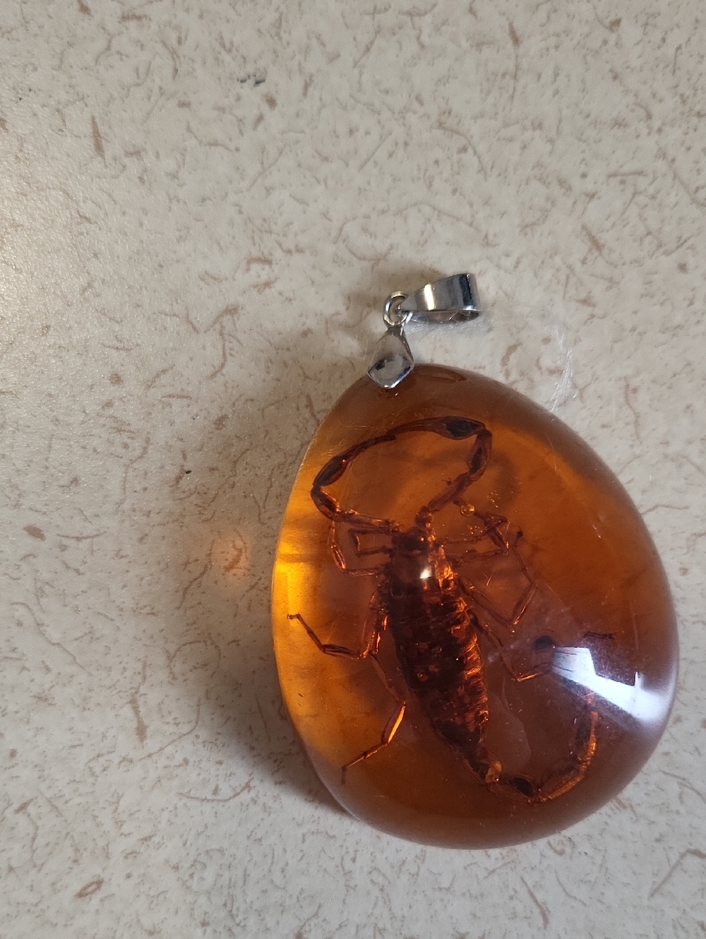 Amber Scorpion Pendant - Rich Honey Amber